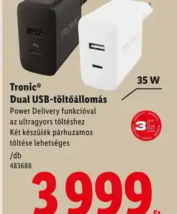 Lidl Tronic Dual USB-töltőállomás ajánlat