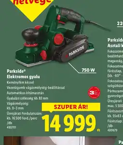 Lidl Parkside Elektromos gyalu ajánlat