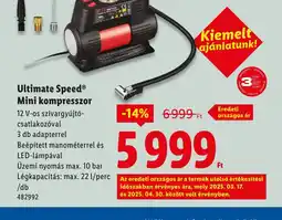 Lidl Ultimate Speed Mini Kompresszor ajánlat