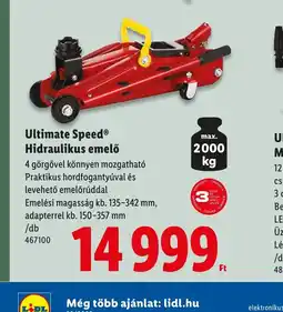 Lidl Ultimate Speed Hidraulikus emelő ajánlat