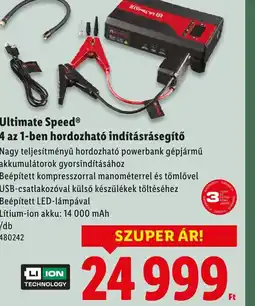 Lidl Ultimate Speed 4 az 1-ben hordozhat indításrásegítő ajánlat