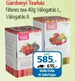 ÁRKLUB Gárdonyi Teaház filteres tea Válogatás I., Válogatás II. ajánlat