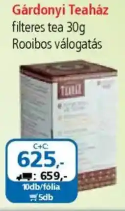 ÁRKLUB Gárdonyi Teaház filteres tea ajánlat