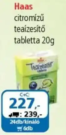 ÁRKLUB Haas citromízű teaízesítő tabletta ajánlat