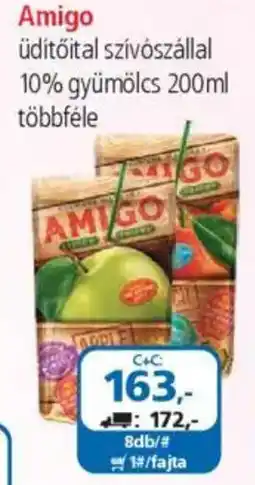 ÁRKLUB Amigo üdítőital szívószállal 10% gyümölcs ajánlat