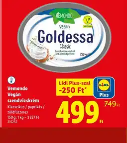 Lidl Vemondo Vegán szendvicskrém ajánlat