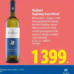 Lidl Bujdos Kapitány Irsai Olivér ajánlat