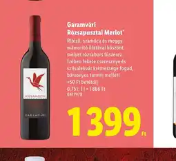 Lidl Garamvári Rzsapusztái Merlot ajánlat