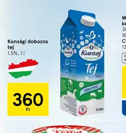 Tesco Kunsági dobozos tej ajánlat