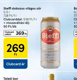 Tesco Steffl dobozos világos sör ajánlat