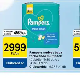 Tesco Pampers nedves baba törlőkendő multipack ajánlat