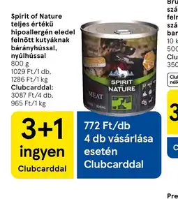 Tesco Spirit of Nature teljes értékű hipoallergén eledel felnőtt kutyáknak ajánlat