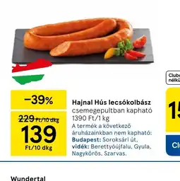 Tesco Hajnal Hús lecskolbász ajánlat