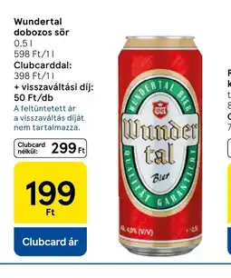 Tesco Wundertal dobozos sör ajánlat