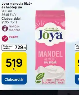 Tesco Joya mandula főző- és habtejszín ajánlat