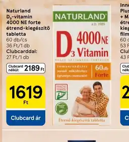 Tesco Naturland D3-vitamin 4000 NE forte ajánlat