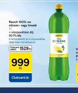 Tesco Rauch 100%-os citrom- vagy lime-lé ajánlat