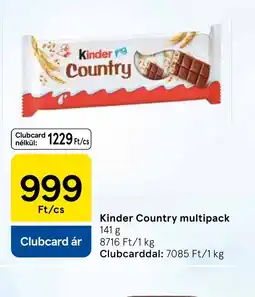 Tesco Kinder Country multipack ajánlat