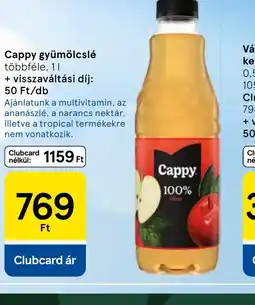 Tesco Cappy gyümölcslé ajánlat