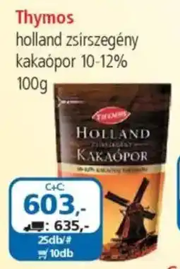 ÁRKLUB Thymos holland zsírszegény kakaópor 10-12% ajánlat