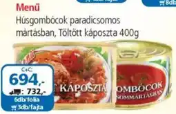 ÁRKLUB Menü Húsgombócok paradicsomos mártásban, Töltött káposzta ajánlat