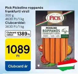 Tesco PICK Pickolino roppanós frankfurti virsli ajánlat