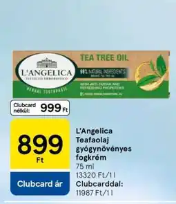 Tesco L'Angelica Teafaolaj gyógynövényes fogkrém ajánlat