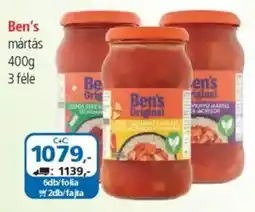 ÁRKLUB Ben's mártás ajánlat