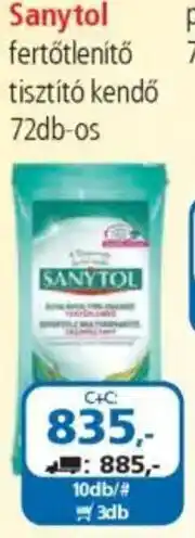 ÁRKLUB Sanytol fertőtlenítő tisztító kendő ajánlat