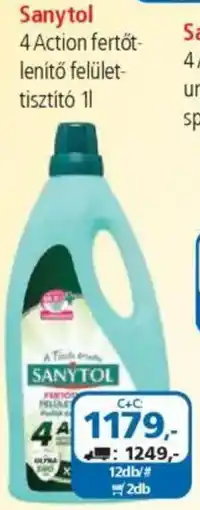ÁRKLUB Sanytol 4 Action fertőtlenítő felülettisztító ajánlat