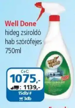 ÁRKLUB Well Done hideg zsíroldó hab szórófejes ajánlat