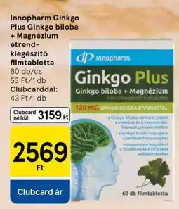 Tesco Innopharm Ginkgo Plus Ginkgo biloba + Magnézium étrend-kiegészítő filmtabletta ajánlat