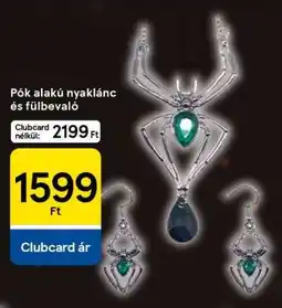 Tesco Pók alakú nyaklánc és fülbevaló ajánlat