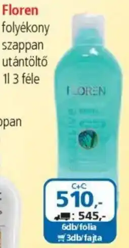 ÁRKLUB Floren folyékony szappan utántöltő ajánlat