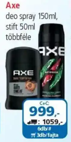 ÁRKLUB Axe deo spray, stift ajánlat