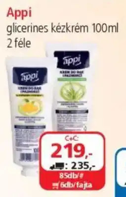 ÁRKLUB Appi glicerines kézkrém ajánlat