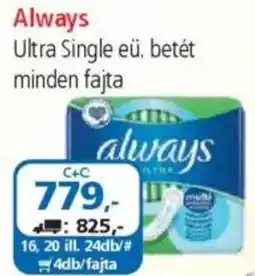 ÁRKLUB Always Ultra Single eü. betét minden fajta ajánlat