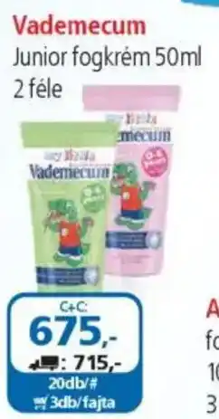 ÁRKLUB Vademecum Junior fogkrém ajánlat