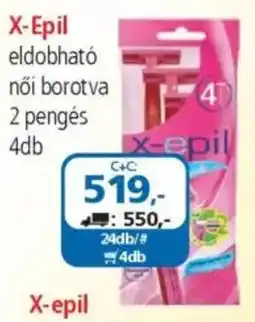 ÁRKLUB X-Epil eldobható női borotva 2 pengés ajánlat