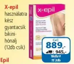 ÁRKLUB X-epil használatra kész gyantacsík bikini- hónalj ajánlat