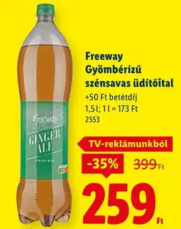 Lidl Freeway Gyömbérízű szénsavas üdítőital ajánlat