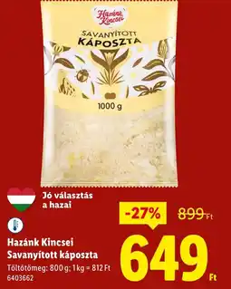 Lidl Hazánk Kincsei Savanyított káposzta ajánlat