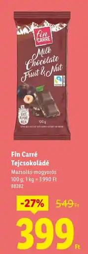 Lidl Fin Carré Tejcsokoládé ajánlat