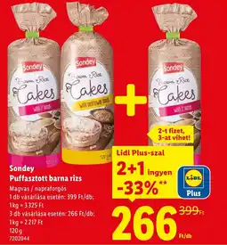 Lidl Sondey Puffasztott barna rizs ajánlat