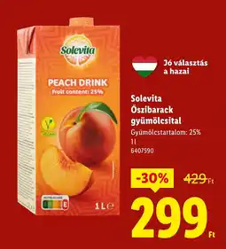 Lidl Solevita Őszibarack gyümölcsital ajánlat