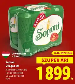 Lidl Soproni Világos sör ajánlat