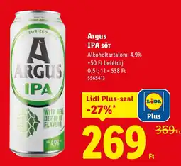 Lidl Argus IPA sör ajánlat