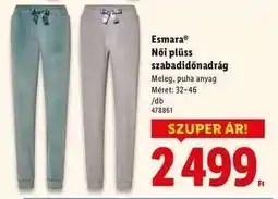Lidl ESMARA Női plüss szabadidőnadrág ajánlat