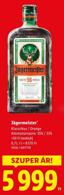 Lidl Jägermeister ajánlat