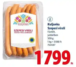 Lidl Kuljanka Szepesi virsli ajánlat